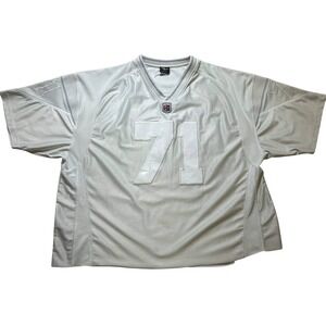 Starter Men XL White Football Jersey #71 NFL Baggy Cropped V-Neck Athletic Tee